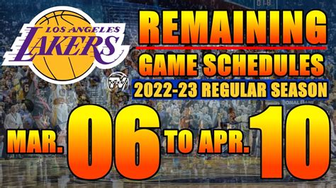 los angeles lakers remaining schedule